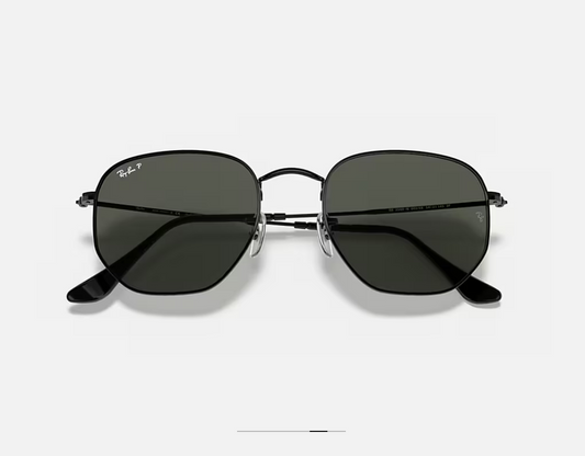 Ray-Ban Hexagonal Noir Polarisé – Monture Métal Black & Verres Green P