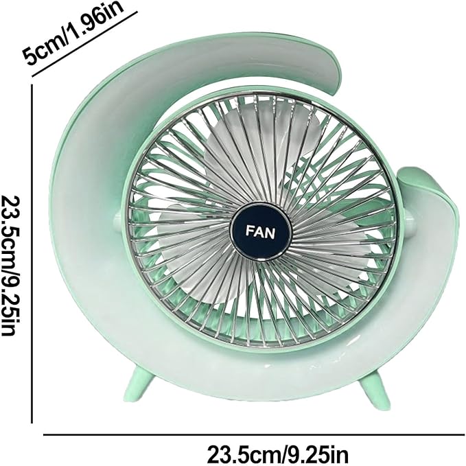 Petit ventilateur de bureau | Ventilateur de table compact 1800 mAh rechargeable par USB - Ventilateur personnel puissant avec éclairage RGB, idéal pour les chaudes journées d'été
