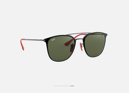 Ray-Ban x Scuderia Ferrari - RB3647M - Round Double Bridge - Noir/Rouge