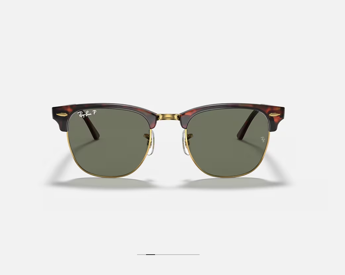 Ray-Ban Clubmaster Classique – Monture Écaille & Verre Vert Polarisé