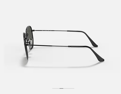 Ray-Ban Hexagonal Noir Polarisé – Monture Métal Black & Verres Green P