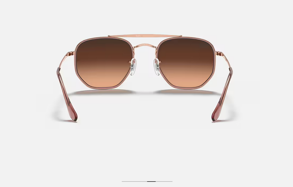 Ray-Ban Hexagonal Double Pont – Monture Or Rose & Verres Bruns Dégradés