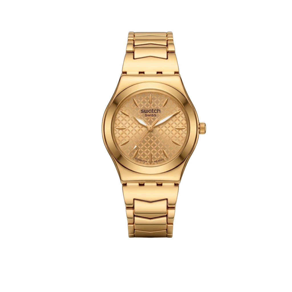 Swatch Golden Pattern – L’Éclat Raffiné au Motif Signature
