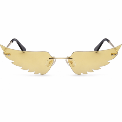 Lunettes de Soleil Ailes d’Ange – Style Futuriste Sans Monture UV400