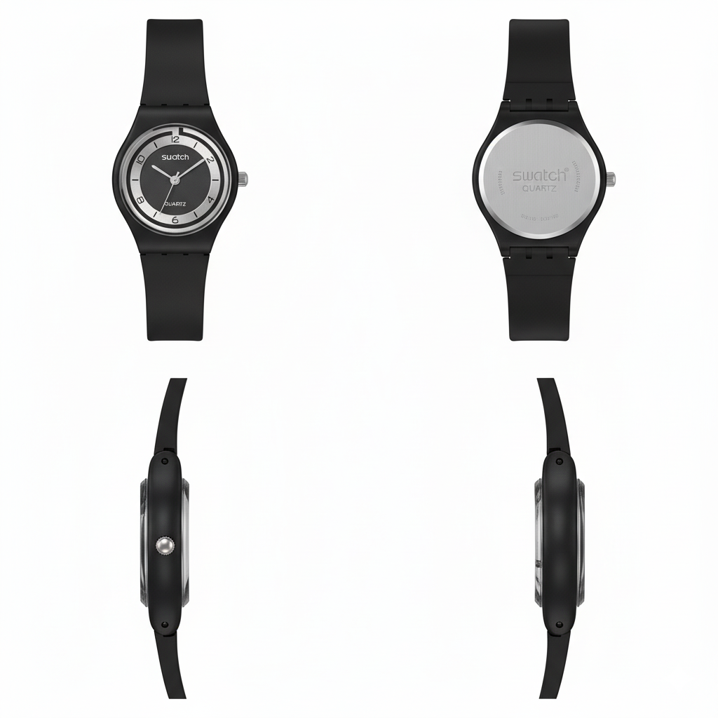 Montre Femme Swatch 3162 Sport Noire – Élégance Intemporelle & Esprit Sportif 26–28mm