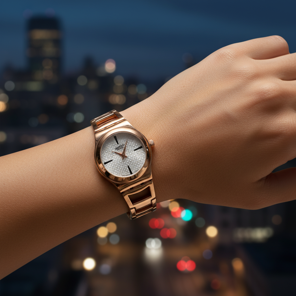 Swatch Urban Chic Gold Grid – L’Élégance Moderne aux Détails Architecturaux